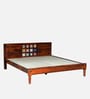 Siramika Sheesham Wood King Size Bed In Honey Oak Finish