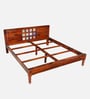Siramika Sheesham Wood King Size Bed In Honey Oak Finish