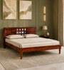 Siramika Sheesham Wood King Size Bed In Honey Oak Finish