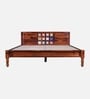 Siramika Sheesham Wood King Size Bed In Honey Oak Finish