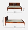 Siramika Sheesham Wood King Size Bed In Honey Oak Finish