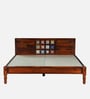 Siramika Sheesham Wood King Size Bed In Honey Oak Finish