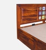 Siramika Sheesham Wood King Size Bed In Honey Oak Finish With Hydraulic Storage