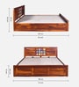 Siramika Sheesham Wood King Size Bed In Honey Oak Finish With Hydraulic Storage
