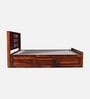 Siramika Sheesham Wood King Size Bed In Honey Oak Finish With Hydraulic Storage