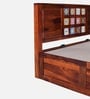 Siramika Sheesham Wood King Size Bed In Honey Oak Finish With Hydraulic Storage