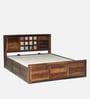 Siramika Sheesham Wood King Size Bed In Provincial Teak Finish  With Hydraulic  Storage