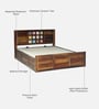 Siramika Sheesham Wood King Size Bed In Provincial Teak Finish  With Hydraulic  Storage