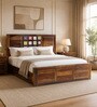 Siramika Sheesham Wood King Size Bed In Provincial Teak Finish With Hydraulic Storage Siramika Sheesham Wood King Size Bed In Provincial Teak Finish With Hydraulic Storage