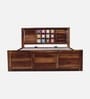 Siramika Sheesham Wood King Size Bed In Provincial Teak Finish With Hydraulic Storage