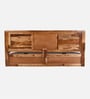 Siramika Sheesham Wood King Size Bed In Rustic Teak Finish With Hydraulic Storage