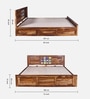 Siramika Sheesham Wood King Size Bed In Rustic Teak Finish With Hydraulic Storage