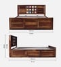 Siramika Sheesham Wood King Size Bed In Provincial Teak Finish With Hydraulic Storage