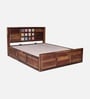 Siramika Sheesham Wood King Size Bed In Provincial Teak Finish With Hydraulic Storage