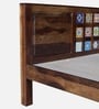 Siramika Sheesham Wood Queen Size Bed In Honey Oak Finish