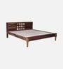 Siramika Sheesham Wood Queen Size Bed In Honey Oak Finish