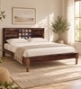 Siramika Sheesham Wood Queen Size Bed In Honey Oak Finish