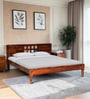 Siramika Sheesham Wood Queen Size Bed In Honey Oak Finish