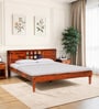 Siramika Sheesham Wood Queen Size Bed In Honey Oak Finish