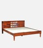 Siramika Sheesham Wood Queen Size Bed In Honey Oak Finish