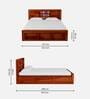Siramika Sheesham Wood Queen Size Bed In Honey Oak Finish With Box Storage