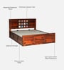 Siramika Sheesham Wood Queen Size Bed In Honey Oak Finish With Hydraulic Storage Siramika Sheesham Wood Queen Size Bed In Honey Oak Finish With Hydraulic Storage