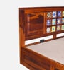 Siramika Sheesham Wood Queen Size Bed In Honey Oak Finish With Hydraulic Storage