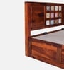 Siramika Sheesham Wood Queen Size Bed In Honey Oak Finish With Hydraulic Storage Siramika Sheesham Wood Queen Size Bed In Honey Oak Finish With Hydraulic Storage
