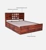 Siramika Sheesham Wood Queen Size Bed In Honey Oak Finish With Hydraulic Storage Siramika Sheesham Wood Queen Size Bed In Honey Oak Finish With Hydraulic Storage