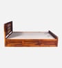 Siramika Sheesham Wood Queen Size Bed In Honey Oak Finish With Hydraulic Storage