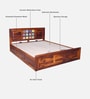 Siramika Sheesham Wood Queen Size Bed In Honey Oak Finish With Hydraulic Storage