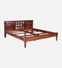 Siramika Sheesham Wood Queen Size Bed In Provincial Teak Finish