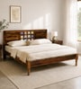 Siramika Sheesham Wood Queen Size Bed In Provincial Teak Finish