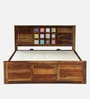 Siramika Sheesham Wood Queen Size Bed In Provincial Teak Finish With Hydraulic Storage Siramika Sheesham Wood Queen Size Bed In Provincial Teak Finish With Hydraulic Storage