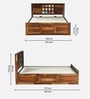 Siramika Sheesham Wood Queen Size Bed In Provincial Teak Finish With Hydraulic Storage Siramika Sheesham Wood Queen Size Bed In Provincial Teak Finish With Hydraulic Storage