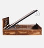 Siramika Sheesham Wood Queen Size Bed In Rustic Teak Finish With Hydraulic Storage