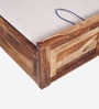 Siramika Sheesham Wood Queen Size Bed In Rustic Teak Finish With Hydraulic Storage
