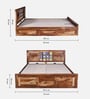Siramika Sheesham Wood Queen Size Bed In Rustic Teak Finish With Hydraulic Storage