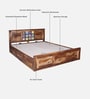 Siramika Sheesham Wood Queen Size Bed In Rustic Teak Finish With Hydraulic Storage