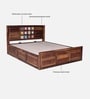 Siramika Sheesham Wood Queen Size Bed In Provincial Teak Finish With Hydraulic Storage
