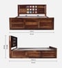 Siramika Sheesham Wood Queen Size Bed In Provincial Teak Finish With Hydraulic Storage