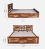 Siramika Sheesham Wood Queen Size Bed In Rustic Teak Finish With Hydraulic Storage Siramika Sheesham Wood Queen Size Bed In Rustic Teak Finish With Hydraulic Storage