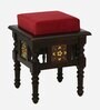 Siramika Sheesham Wood Seating Stool In Walnut Finish
