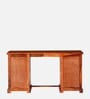 Siramika Sheesham Wood Writing Table In Honey Oak Finish