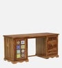 Siramika Sheesham Wood Writing Table In Rustic Teak Finish