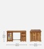 Siramika Sheesham Wood Writing Table In Rustic Teak Finish