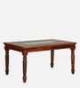 Siramika Sheesham Wood 6 Seater Dining Table In Honey Oak Finish
