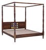 Siramika Sheesham Wood King Size Poster Bed in Provincial Teak Finish