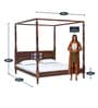 Siramika Sheesham Wood King Size Poster Bed in Provincial Teak Finish
