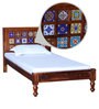 Siramika Solid Wood Single Bed In Honey Oak Finish